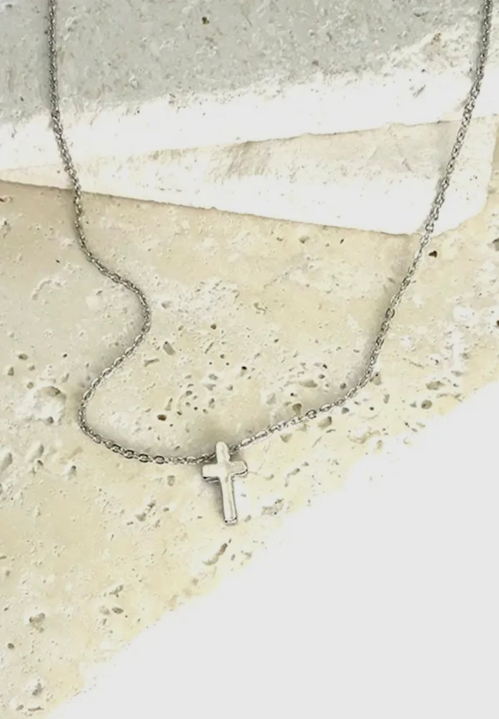 Dainty Silver Cross Necklace