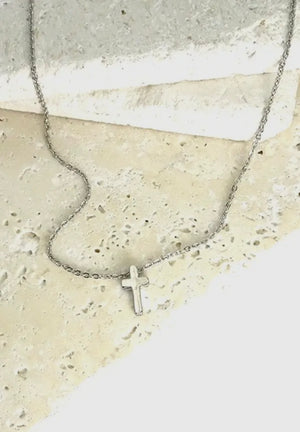 Dainty Silver Cross Necklace
