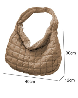 Quilted Zipper Shoulder Bag