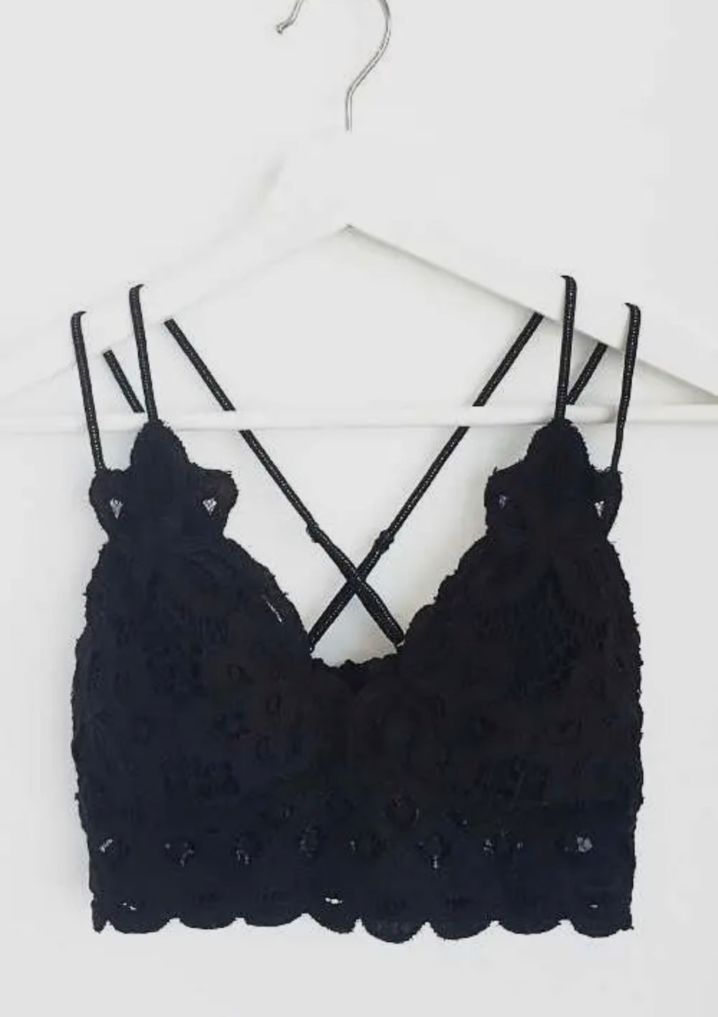Black Scalloped Lace Bralette