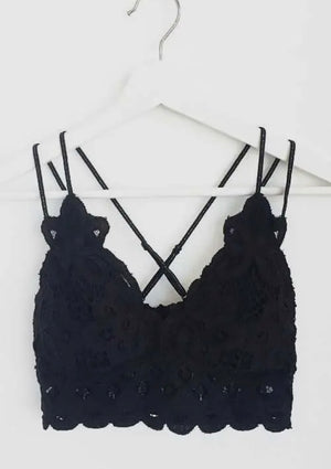 Black Scalloped Lace Bralette