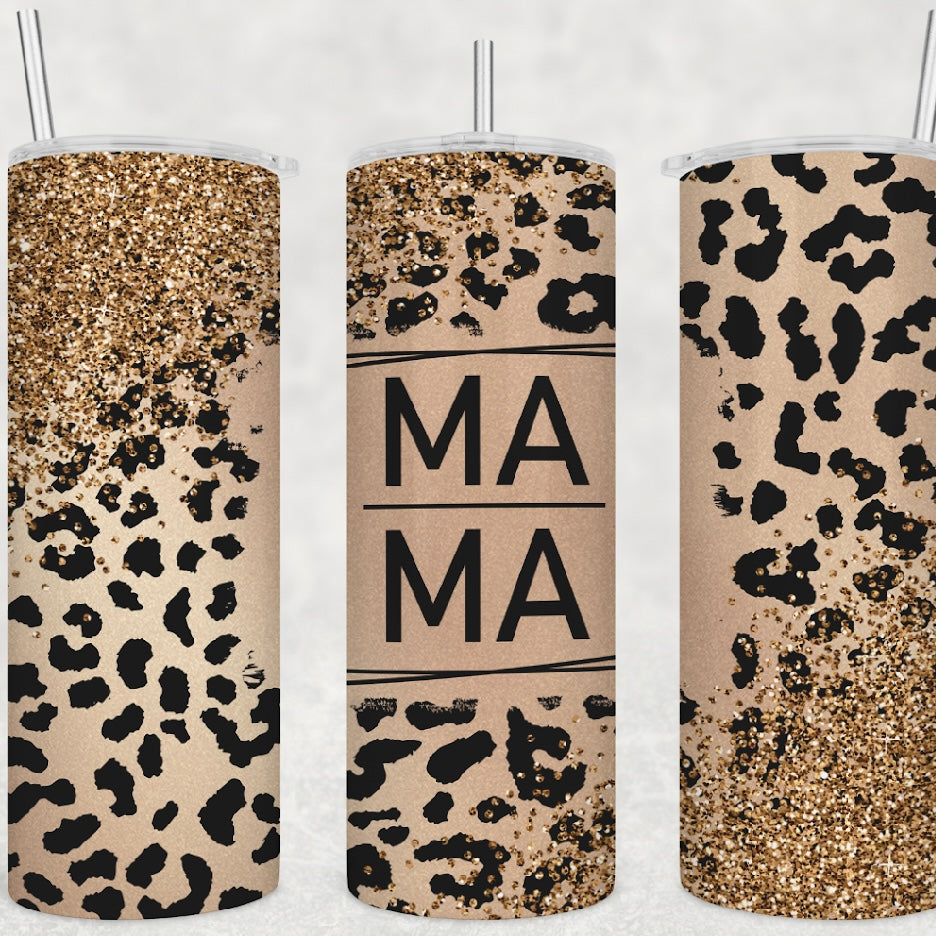Mama Leopard Glitter Mug