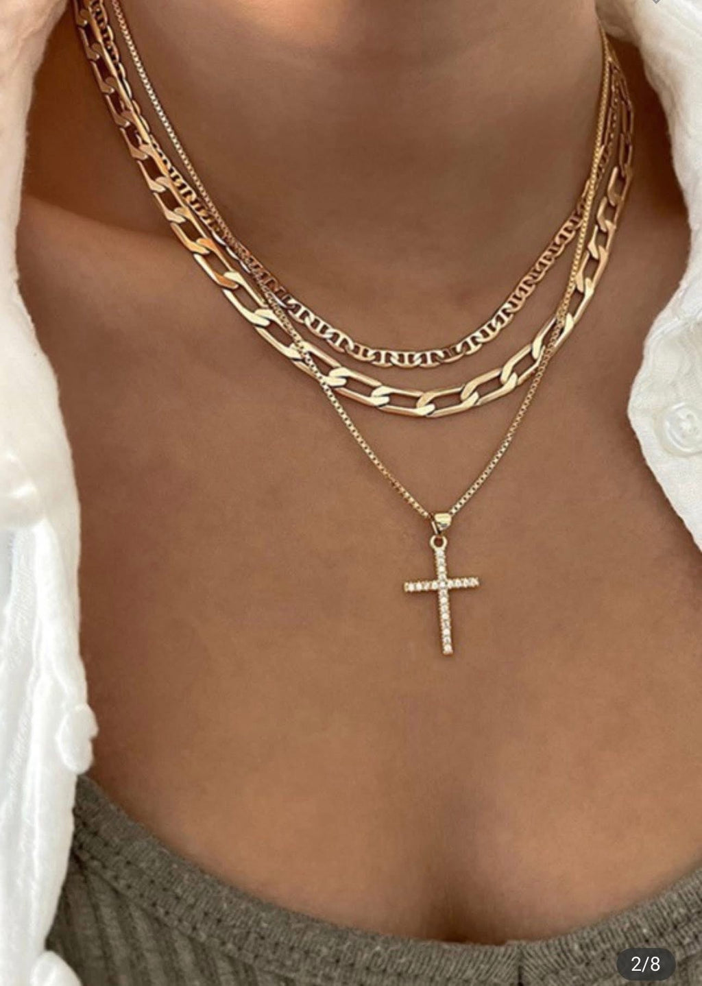 Gold Layered Cross Necklace