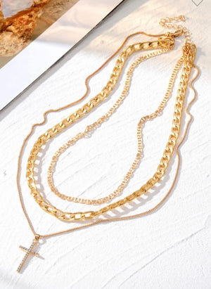 Gold Layered Cross Necklace