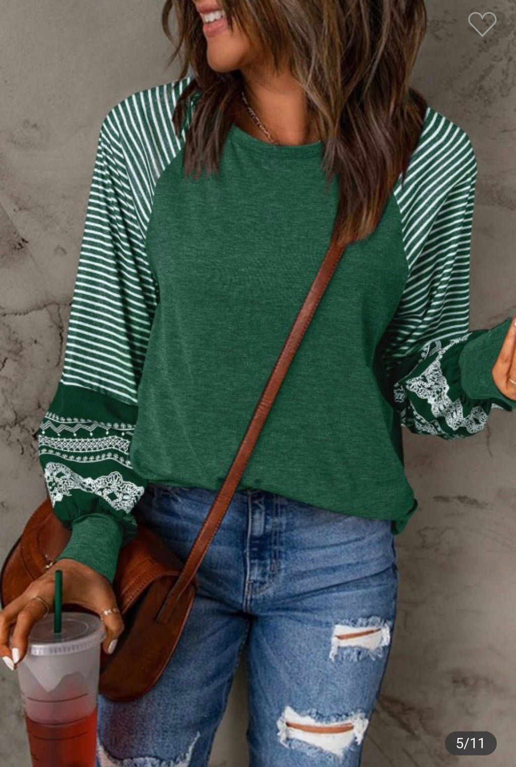 Green Long Sleeve Top