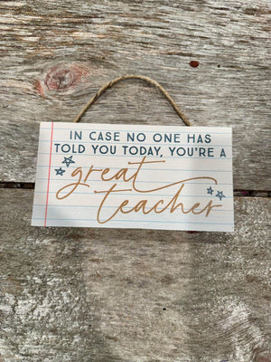 Teacher Hanging Sign