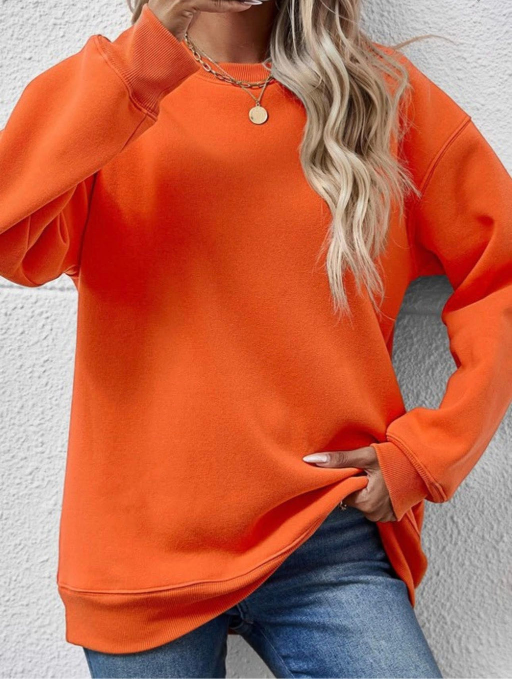 Solid Orange Sweatshirt