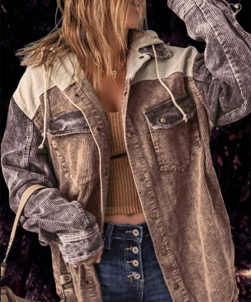 Corduroy Brown Contrast Jacket