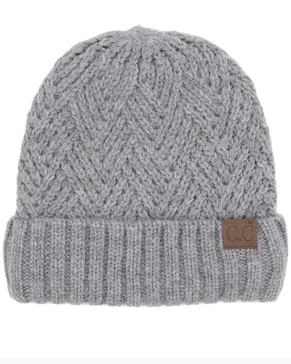 Melange Gray Criss Cross CC Beanie