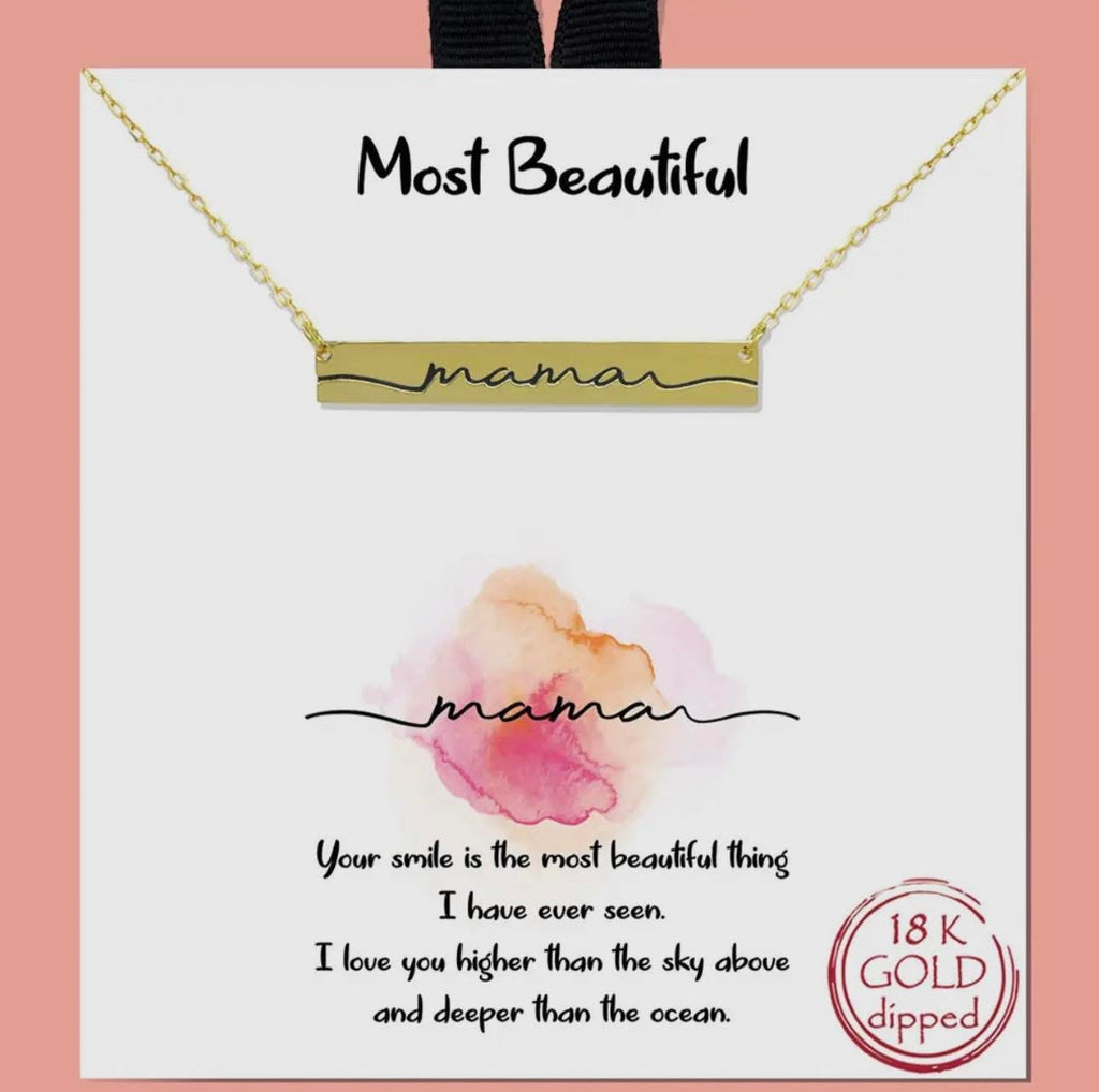 Gold Bar Mama Necklace