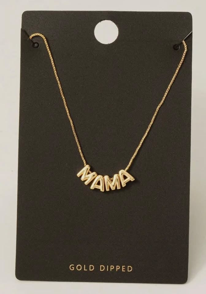 Mama Bubble Letter Necklace