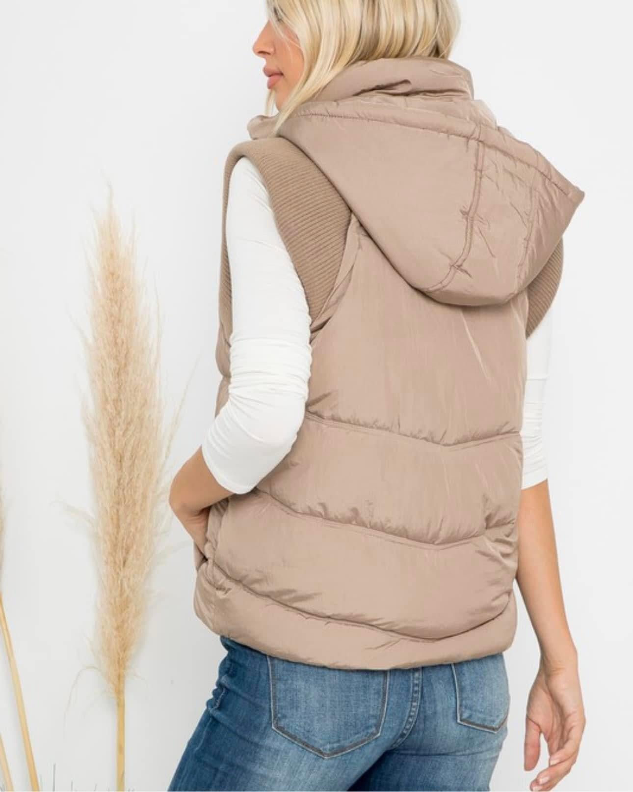 Sweater Ribbed Puffer Vest