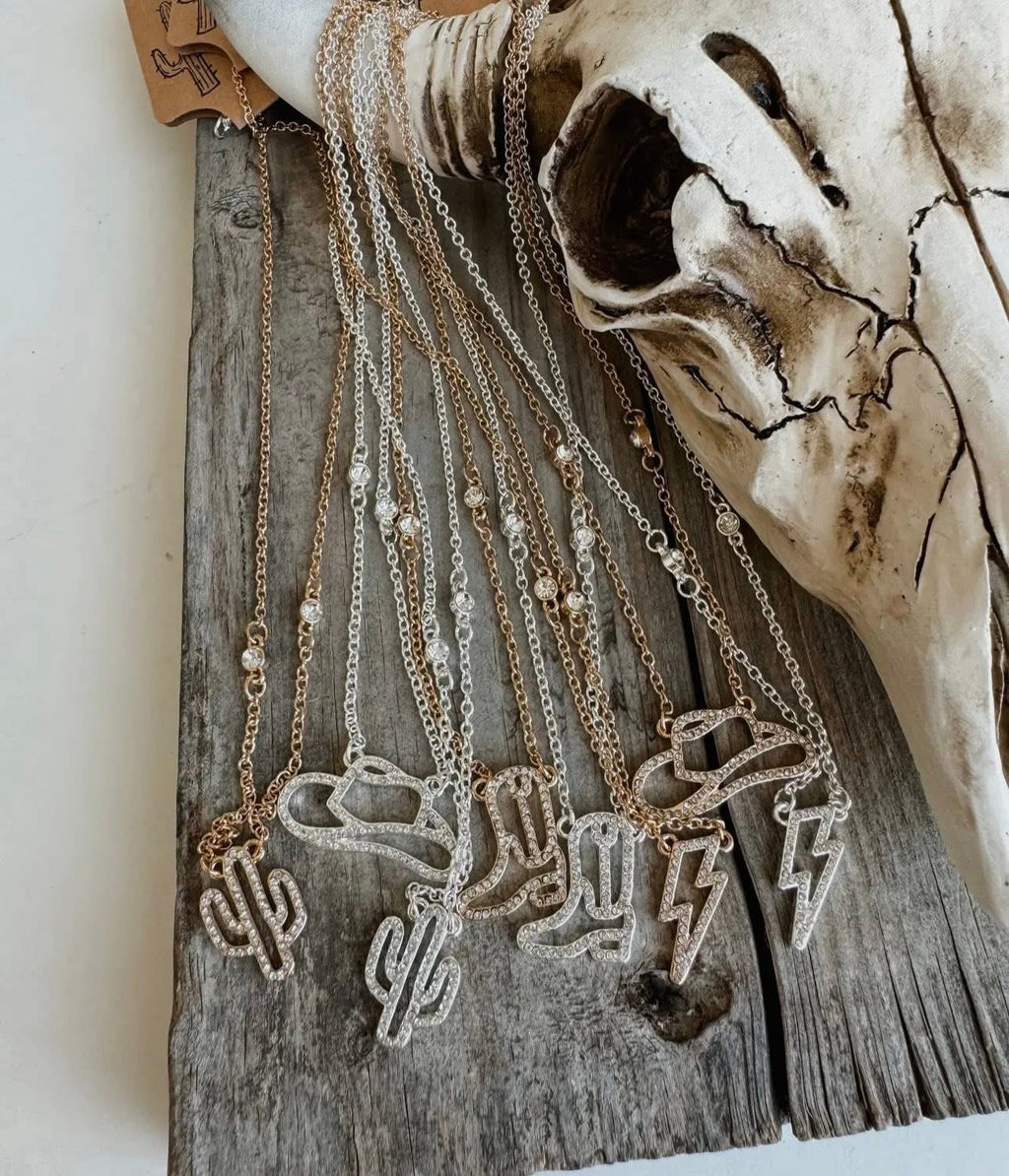Gold Chain Lightening Bolt Necklace
