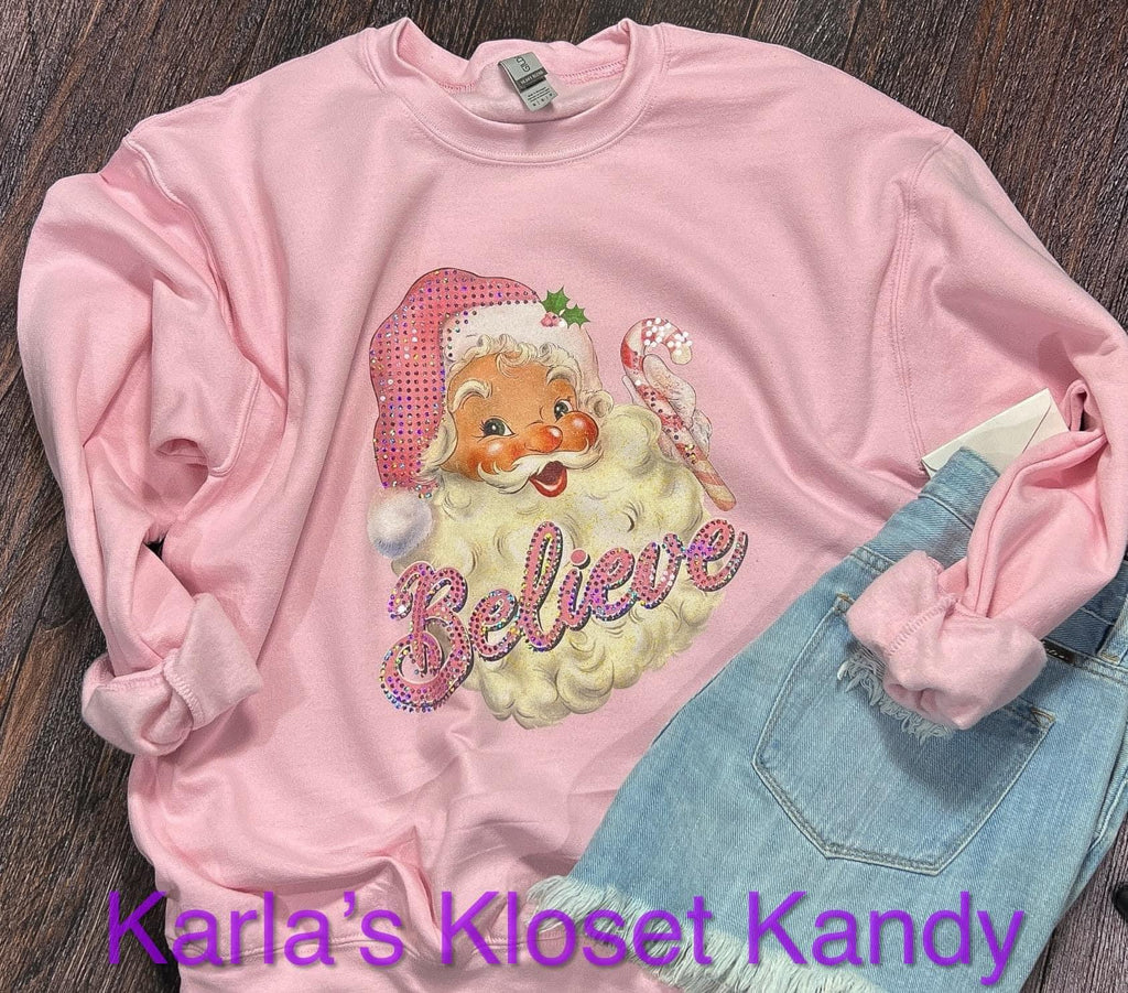 Believe Pink Christmas Sweatshirt