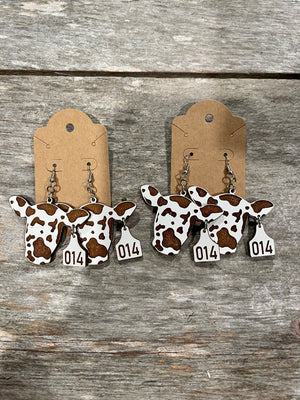 Cow Tag Earrings