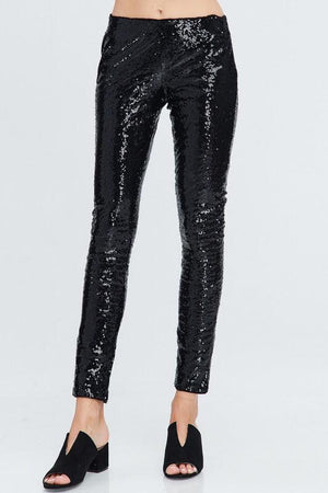 Black Sequin Leggings